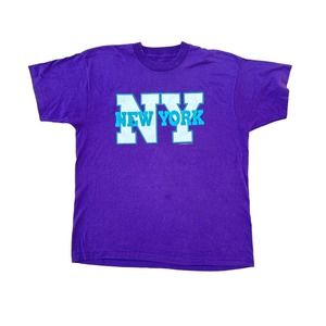 1991‎ Vintage New York Shirt Purple NY Graphic T-Shirt
